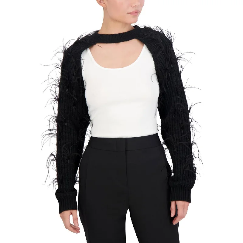Classic Choice BCBGMAXAZRIA Womens Crew Neck Pullover Shrug Sweater