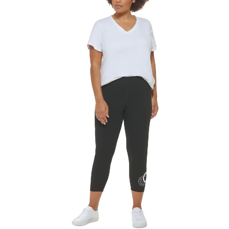 Basic Comfort Calvin Klein Performance Womens Plus Logo High Waist Leggings