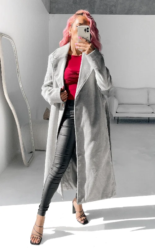 Body Design Irine Longline Coat - Grey