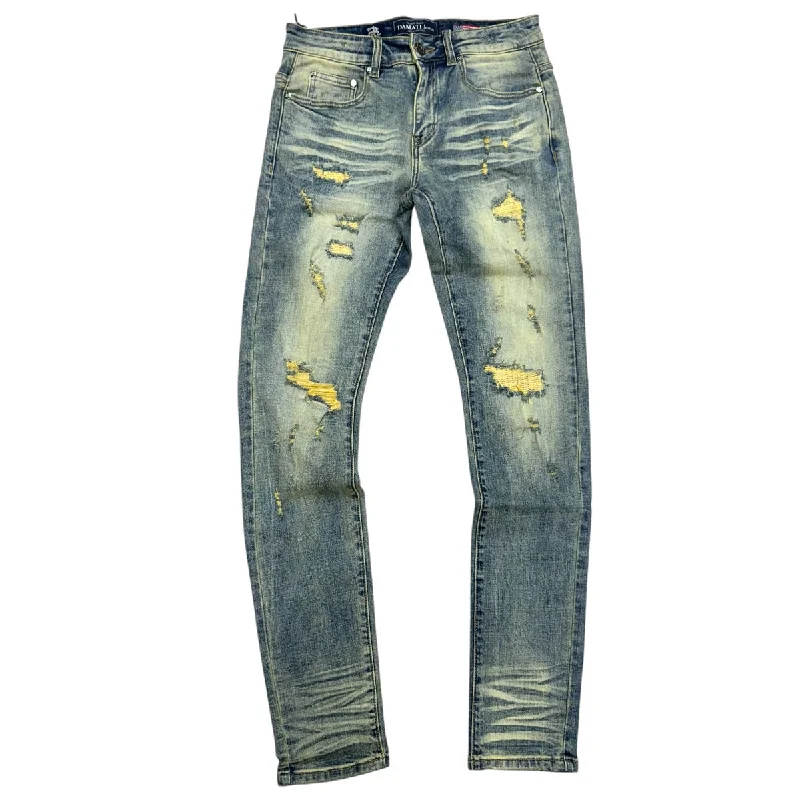Fashion Concept DMT Ripped Skinny Jeans Vintage Wash 010