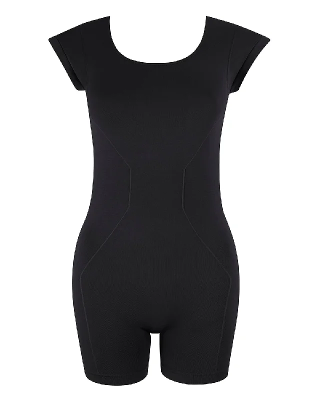 Casual Chic Wear EUPHORIC Shorts Unitard | Black