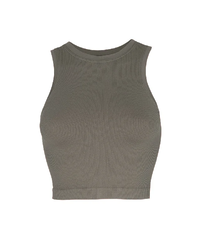 Relaxed Wear LUMINOUS Ribbed Vest  | Muddy Grey