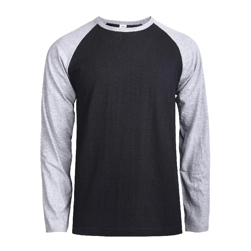 Lounge Wear TOP PRO MEN'S LONG SLEEVE BASEBALL TEE (MBT002_H.GR/BLK)