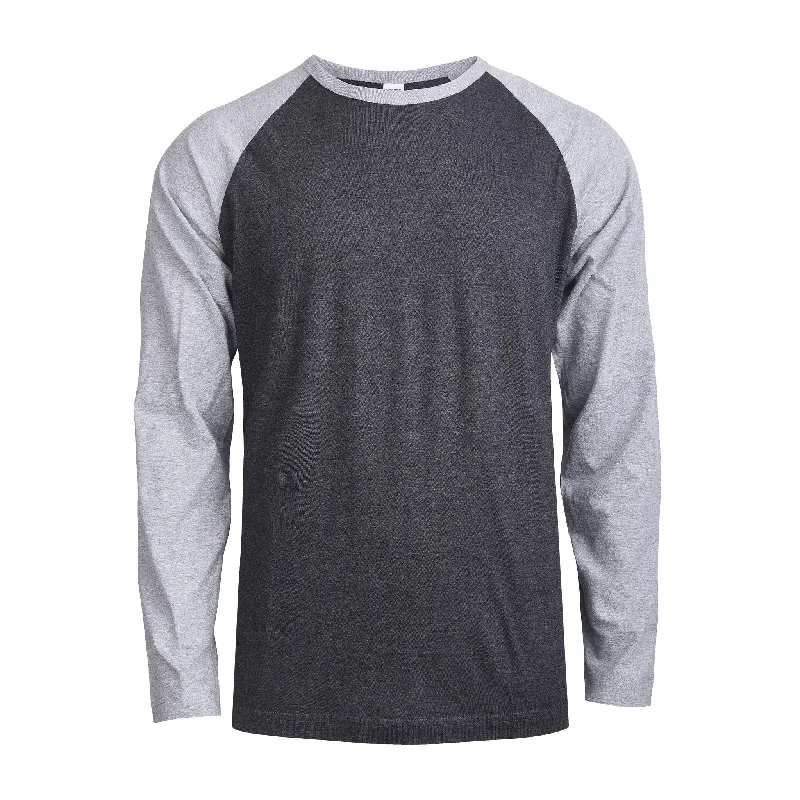 Chic Relaxation TOP PRO MEN'S LONG SLEEVE BASEBALL TEE (MBT002_H.GR/C.GR)