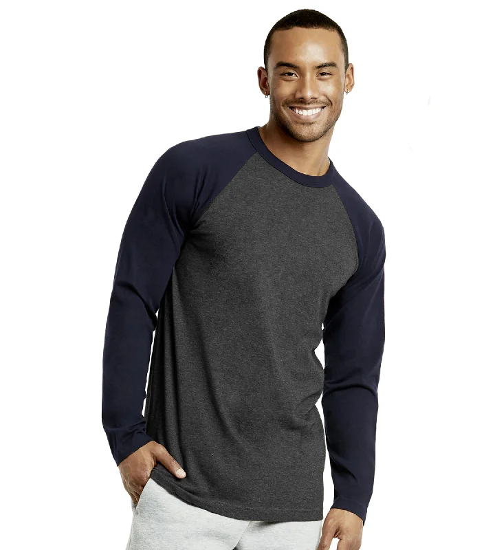 Weekend Style TOP PRO MEN'S LONG SLEEVE BASEBALL TEE (MBT002_NV/C.GR)
