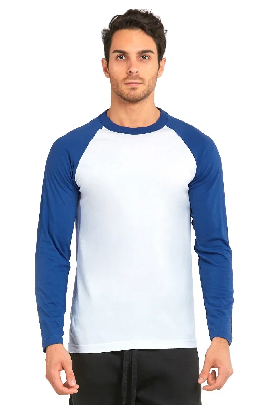 Basic Comfort TOP PRO MEN'S LONG SLEEVE BASEBALL TEE (MBT002_RBL/WHT)