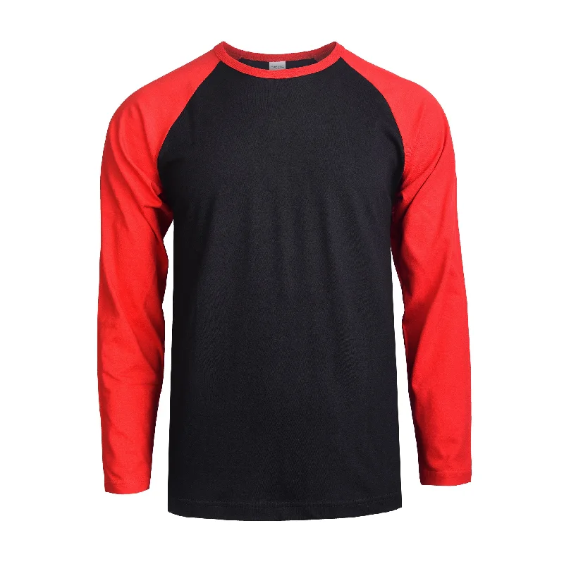 Trendy Casuals TOP PRO MEN'S LONG SLEEVE BASEBALL TEE (MBT002_RD/BLK)