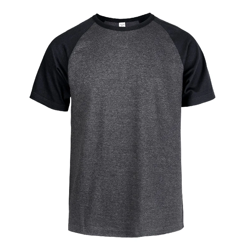 Lounge Chic TOP PRO MEN'S SHORT SLEEVE BASEBALL TEE (MBT003_BLK/C.GR)