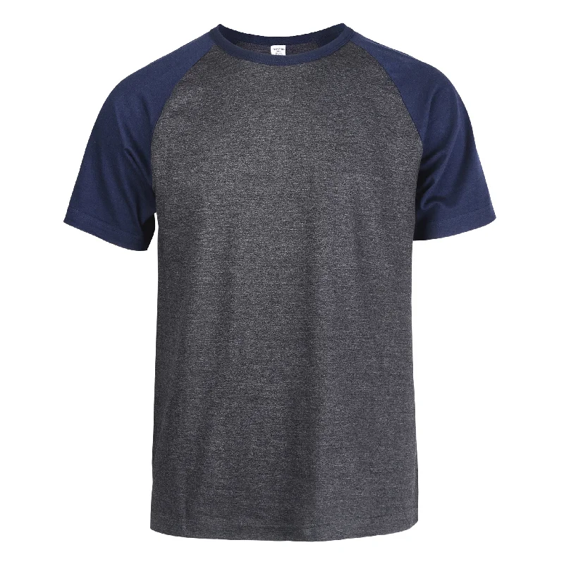 Comfortable Looks TOP PRO MEN'S SHORT SLEEVE BASEBALL TEE (MBT003_NV/C.GR)