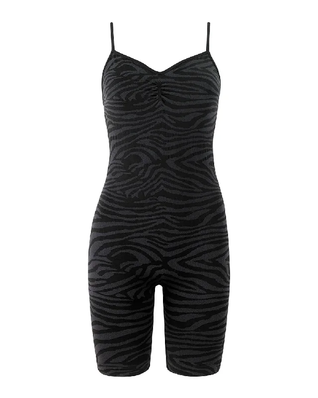 Advanced Customization SPIRITED Shorts Unitard | Zebra Jacquard
