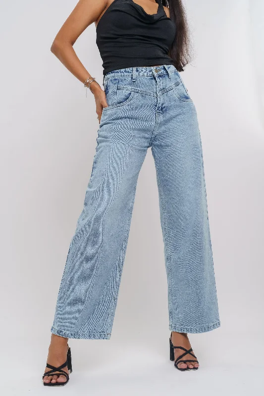 Comfortable Fashion Fish Cut Light Straight Jeans