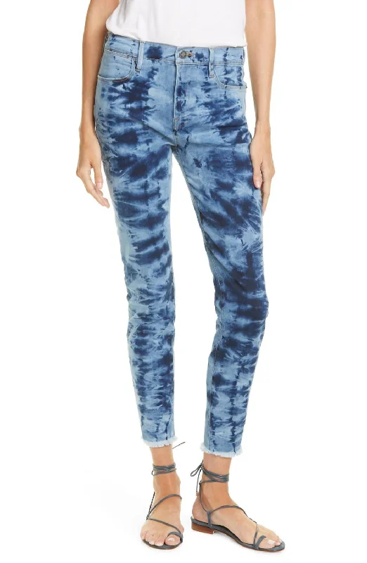 Loose Fit Le High Skinny Raw Edge Jeans In Gaze