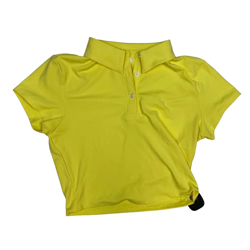 Luxury And Elegant Athletic Top Short Sleeve By 90 Degrees By Reflex In Yellow, Size: M