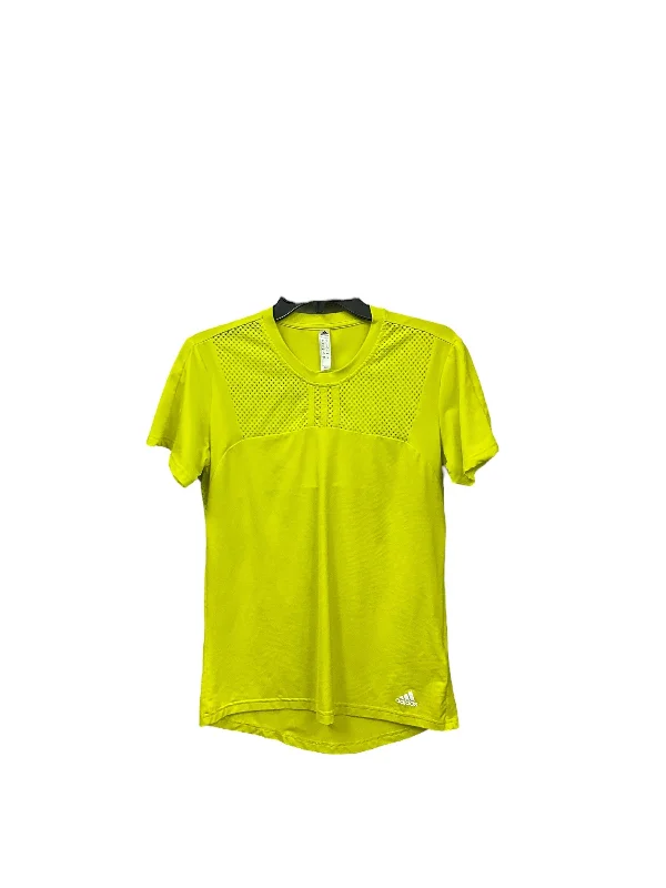 Avant-garde Design Athletic Top Short Sleeve By Adidas In Yellow, Size: S
