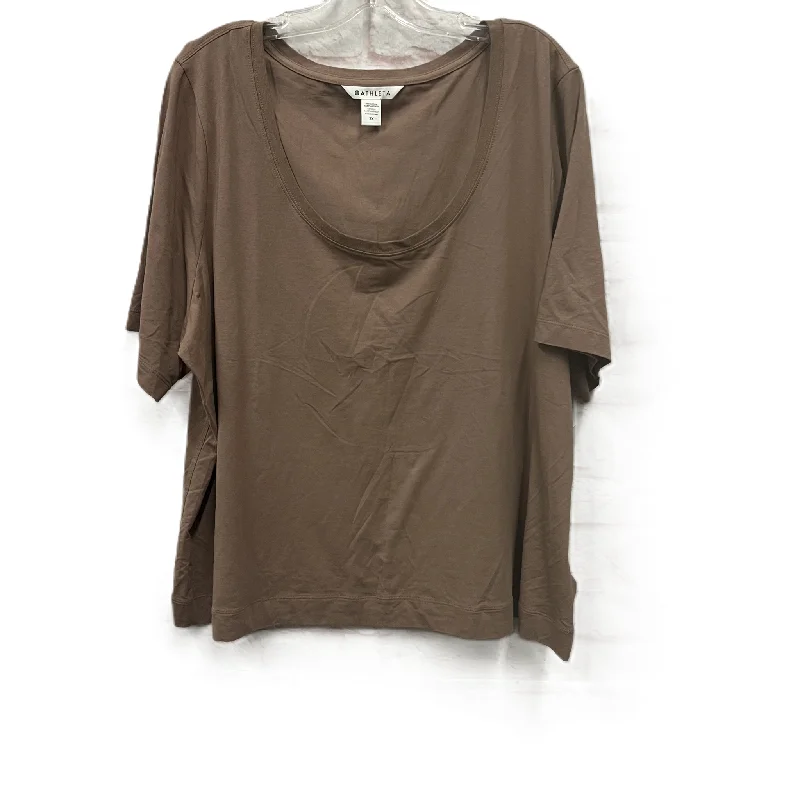 Urban Style Athletic Top Short Sleeve By Athleta In Brown, Size: 2x
