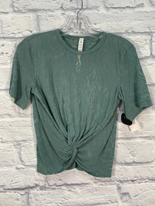 Eye-catching Personality Athletic Top Short Sleeve By Lululemon In Green, Size: Xs