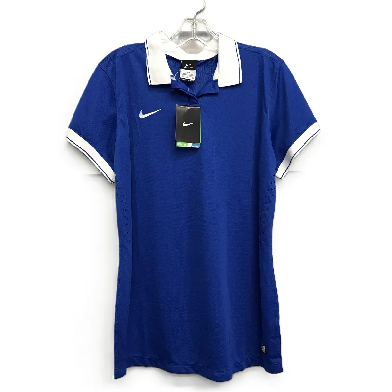 Urban Style Athletic Top Short Sleeve By Nike In Blue, Size: Xl