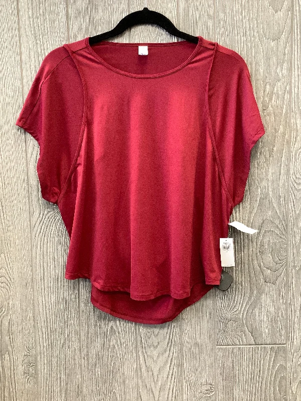 Casual Comfort Wear Athletic Top Short Sleeve By Old Navy In Red, Size: Xxl