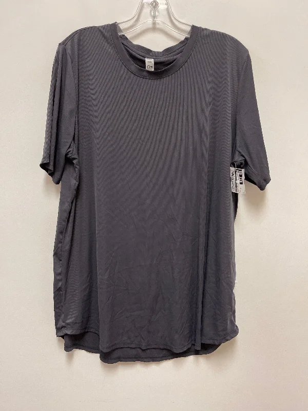Comfortable And Versatile Athletic Top Short Sleeve By Zyia In Grey, Size: 3x
