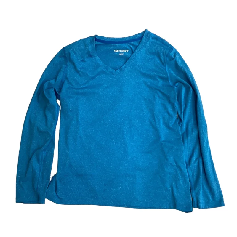 Warm And Comfortable Blue Athletic Top Short Sleeve Sport, Size Xl