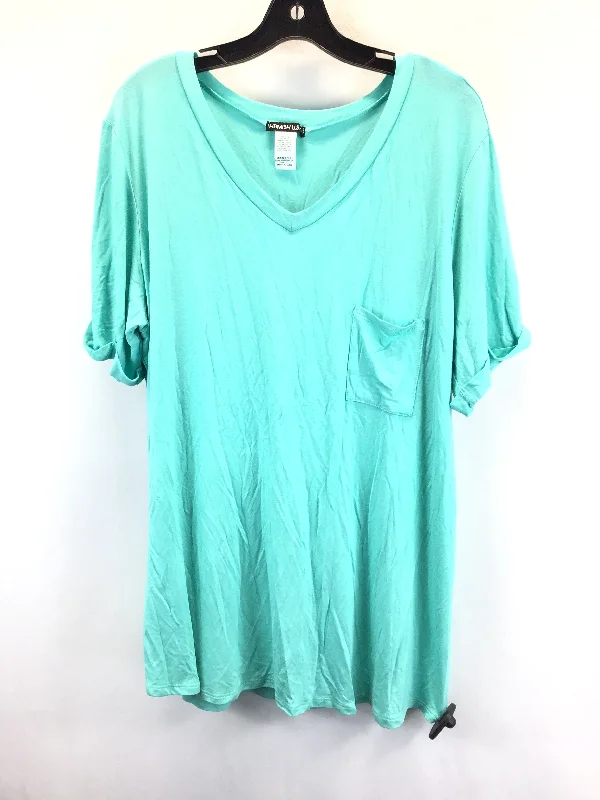 Fashionable Inner Wear Blue Top Short Sleeve Heimish Usa, Size 3x
