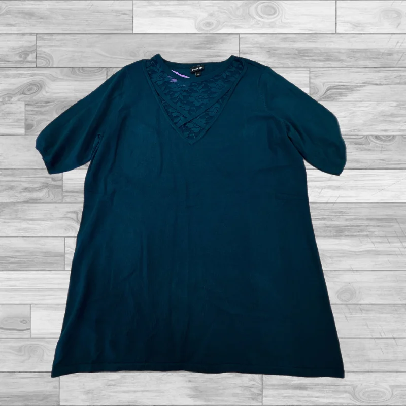 Boutique Recommendation Blue Top Short Sleeve Torrid, Size 1x