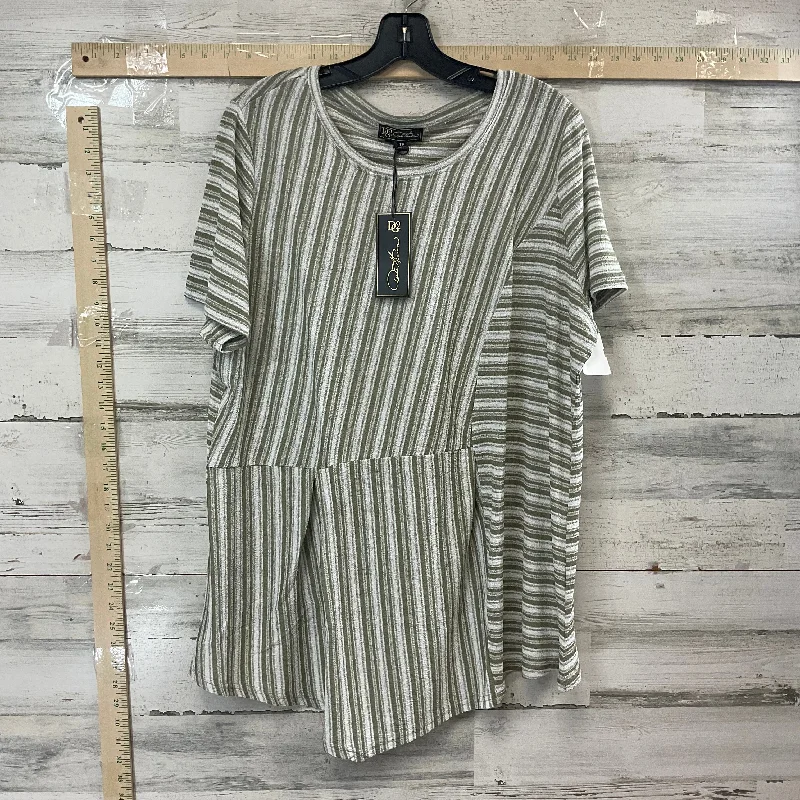 Sports And Leisure Green Top Short Sleeve Diane Gilman, Size 1x