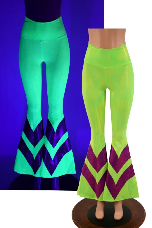 Soft Style High Waist Chevron Solar Flares