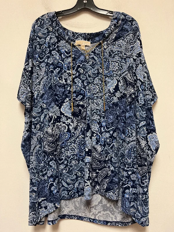 Advanced Customization Paisley Print Top Short Sleeve Michael By Michael Kors, Size 3x