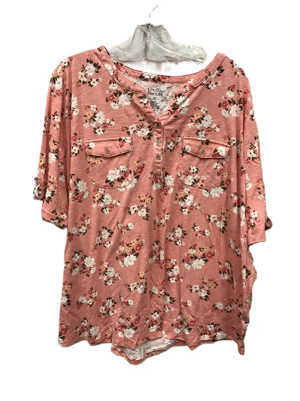 Basic Version Pink Top Short Sleeve By Croft And Barrow, Size: 3x