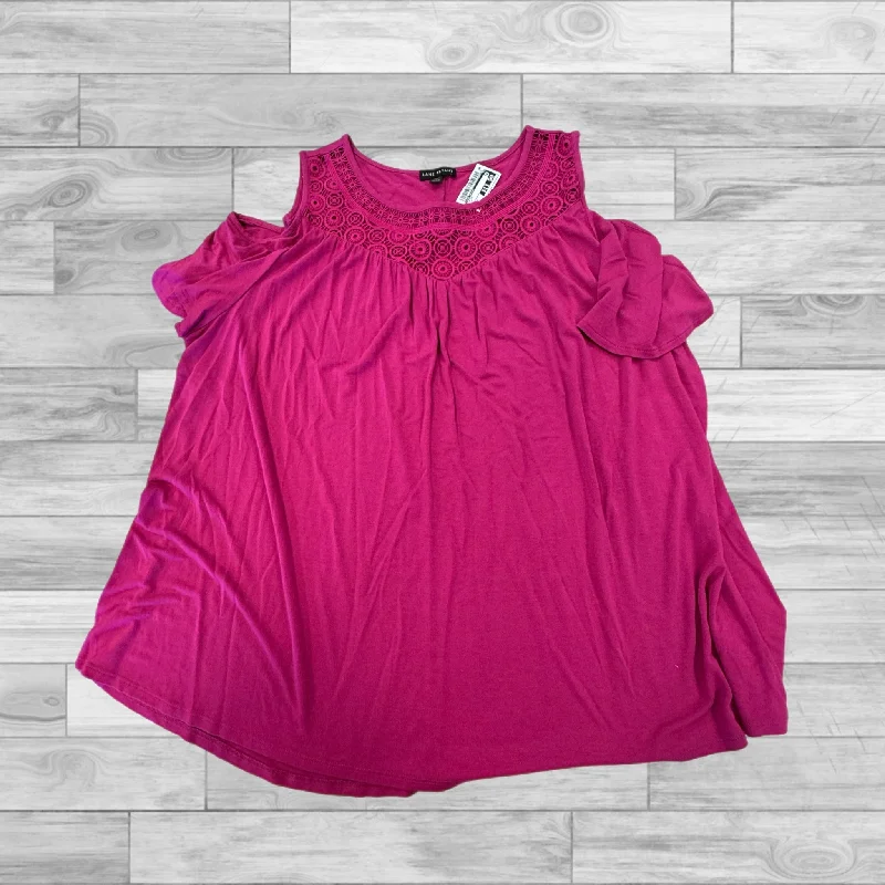 Spring Fashion Pink Top Short Sleeve Lane Bryant, Size 3x