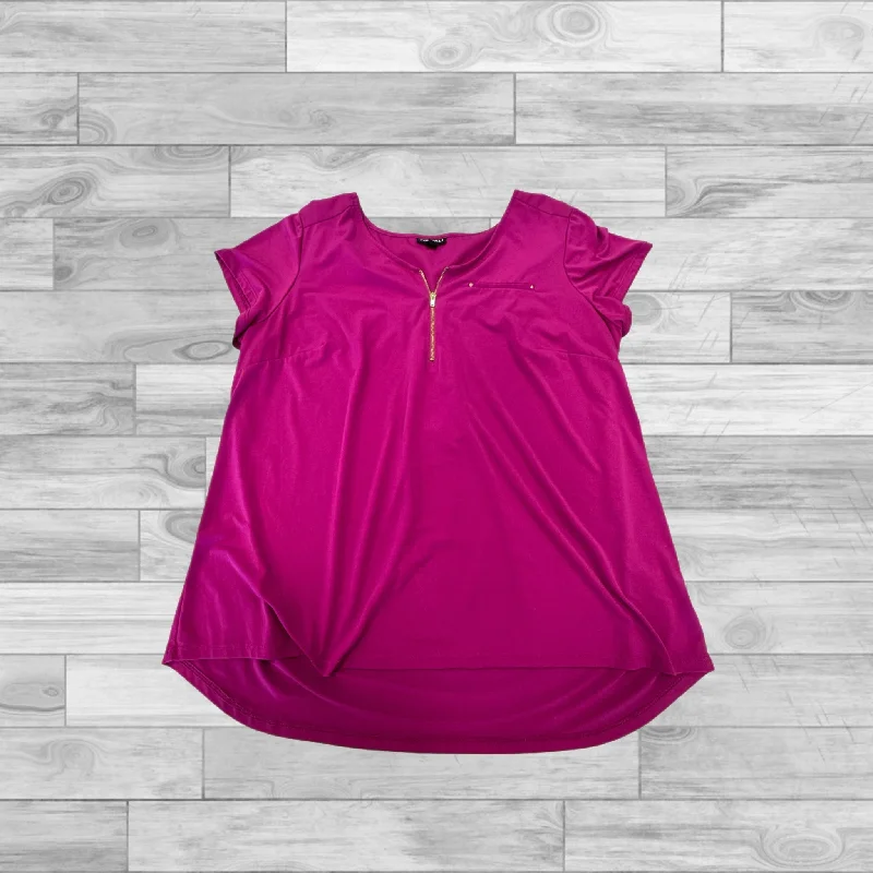 Exquisite Craftsmanship Purple Top Short Sleeve Roz And Ali, Size 2x