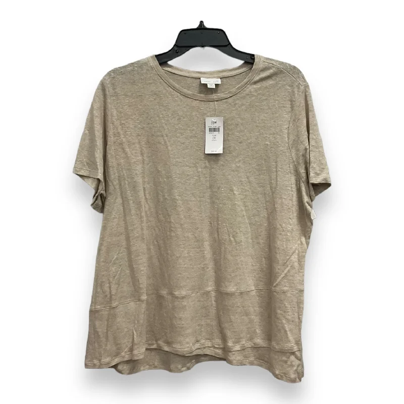 Light And Breathable Tan Top Short Sleeve J. Jill, Size 2x
