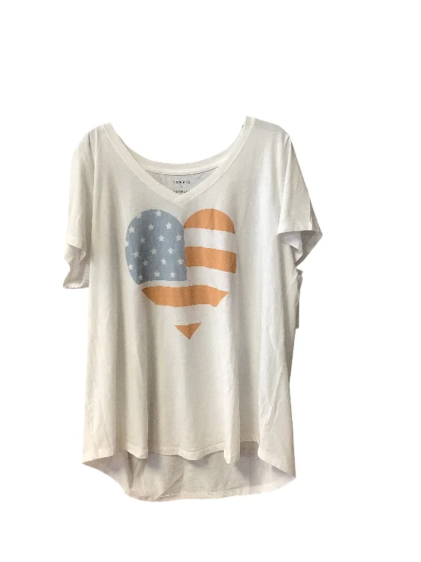 Comfortable Fashion White Top Short Sleeve Torrid, Size 2x