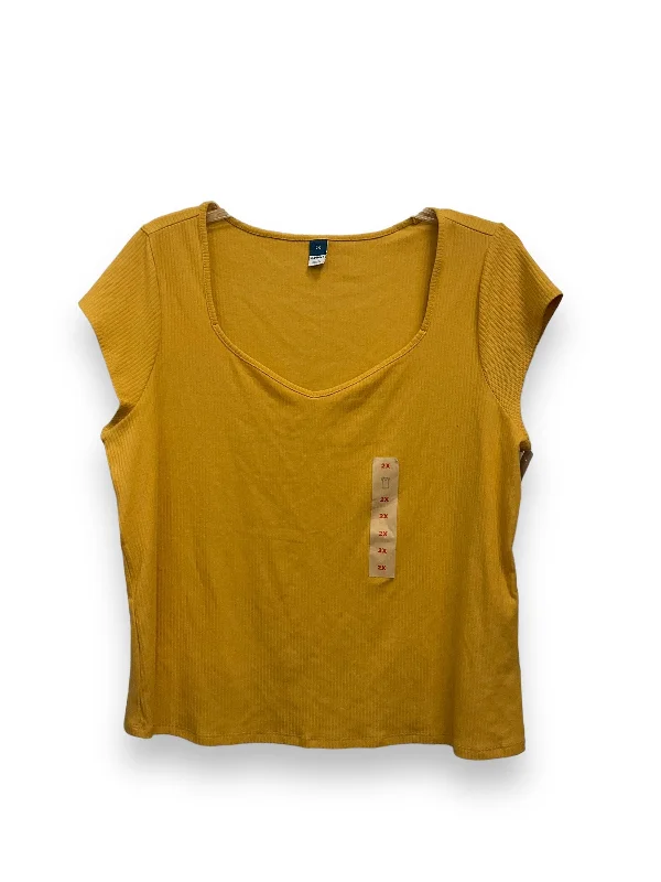 Comfortable Sweaters Yellow Top Short Sleeve Old Navy, Size 2x