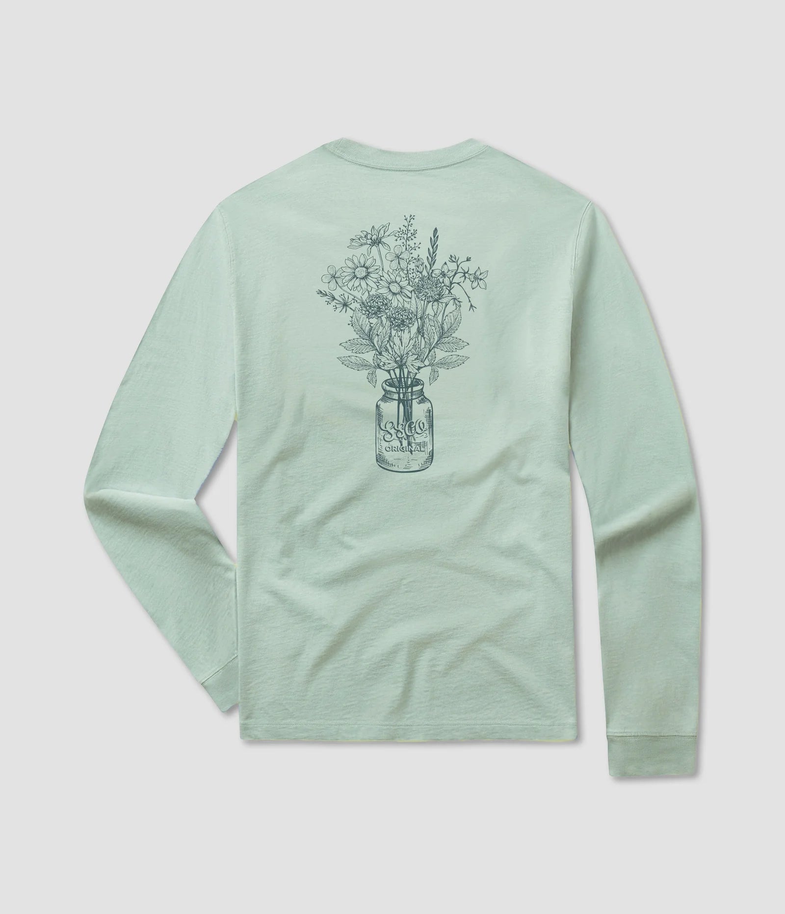 Soft Textures Southern Shirt Fall Bloom Tee LS - Cool Mint