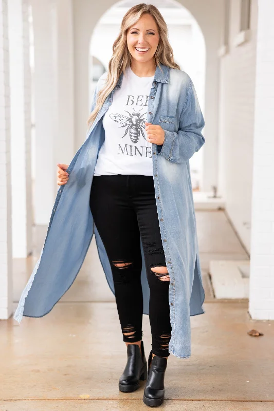 Soft Textures Creating New Adventures Duster, Denim