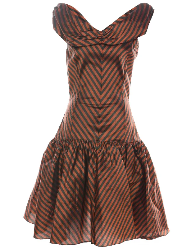 Comfort Fit Midi Length Vintage Party Dress - S